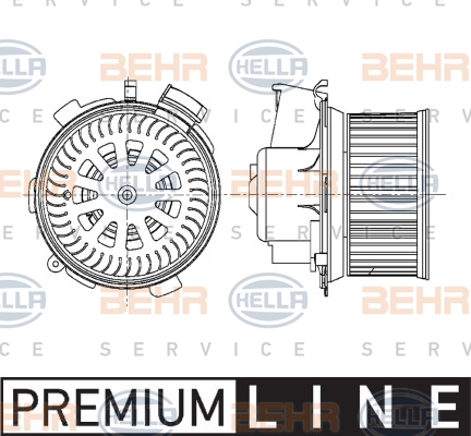 Ventilator Habitaclu HELLA pentru Peugeot 206 (1.1-2.0 16V, 1.4HDI-2.0HDI) - Modele din 09.2000 și ulterior - RESIGILAT